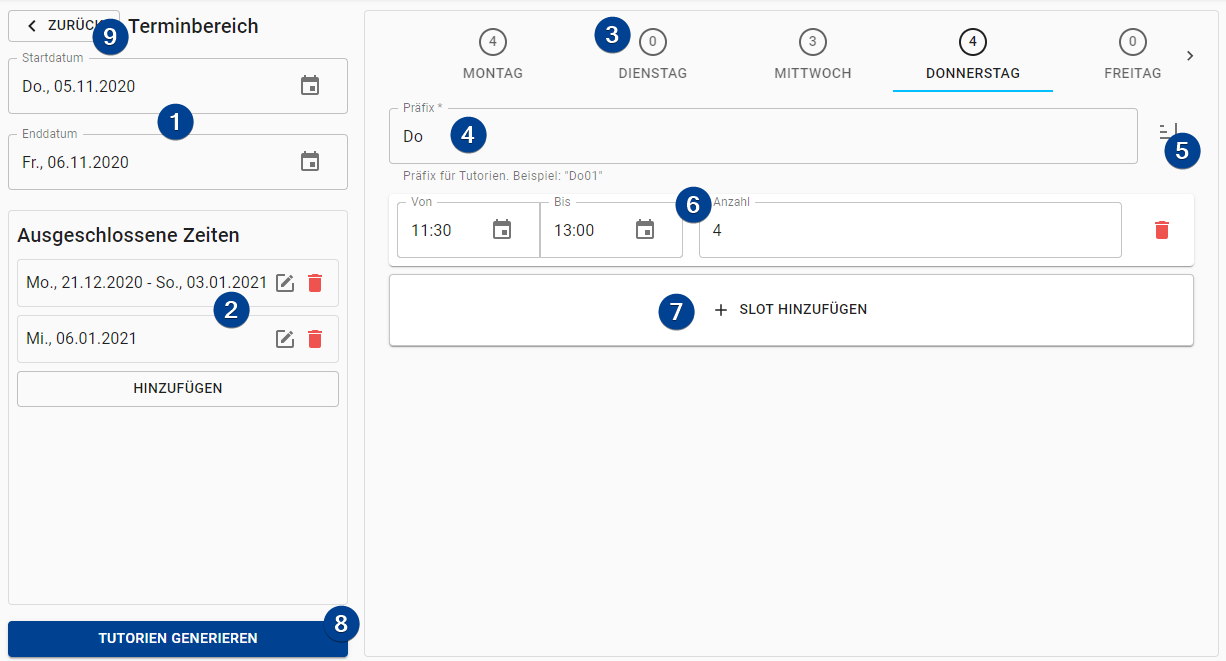 Form to generate multiple tutorials