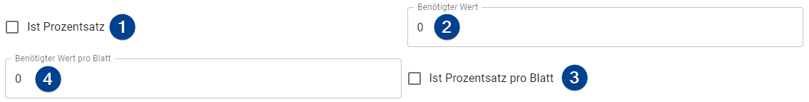 Form for the single sheets criteria